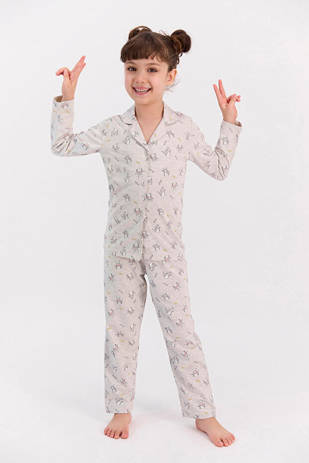 Rolypoly Relax Bejmelange Girl's Shirt Pajama Set