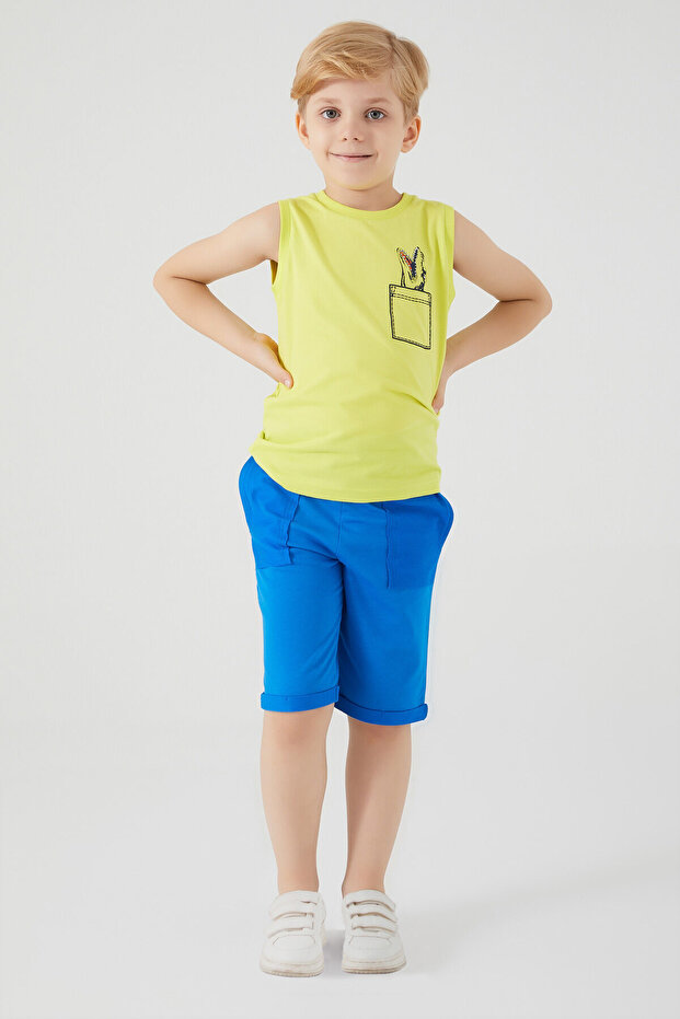 بدلة برمودا للأولاد باللون الأخضر بنمط تمساح من Rolypoly - 2