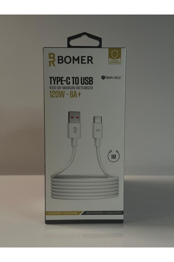 ŞARJ TYPE-C to USB 120 W 6A 1 METRE BOMER Hızlı Şarj Kablosu - 3