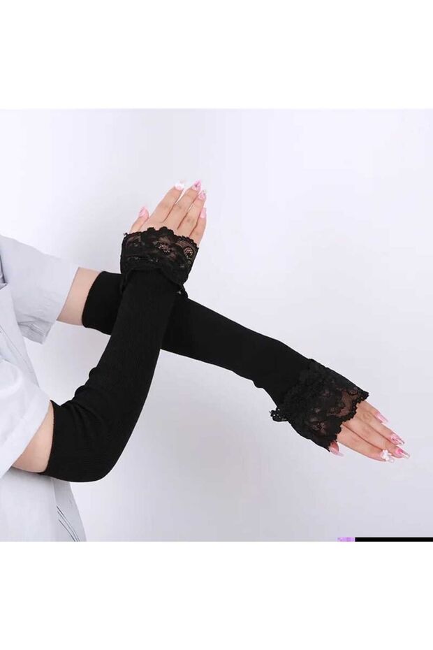 Kolluklu dantel eldiven - 3