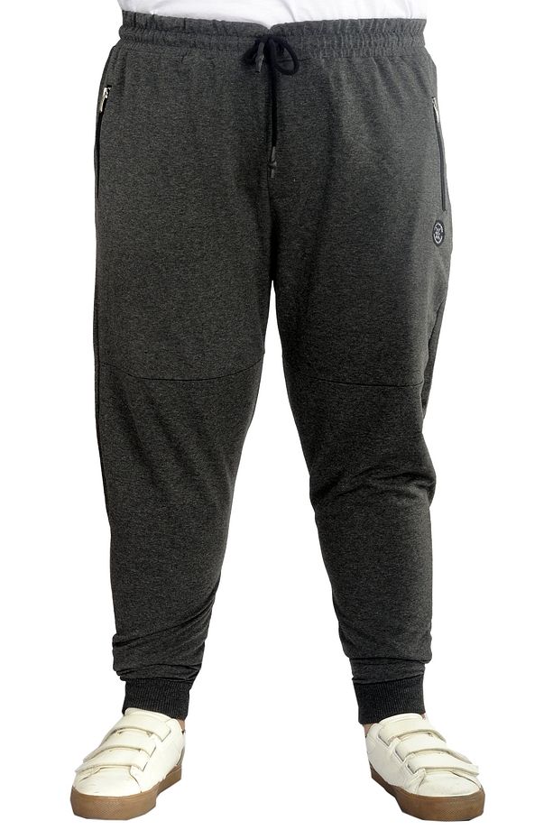 Mode Xl Büyük Beden Eşofman Altı Darpaça Zippered 22501 Antramelanj - 1