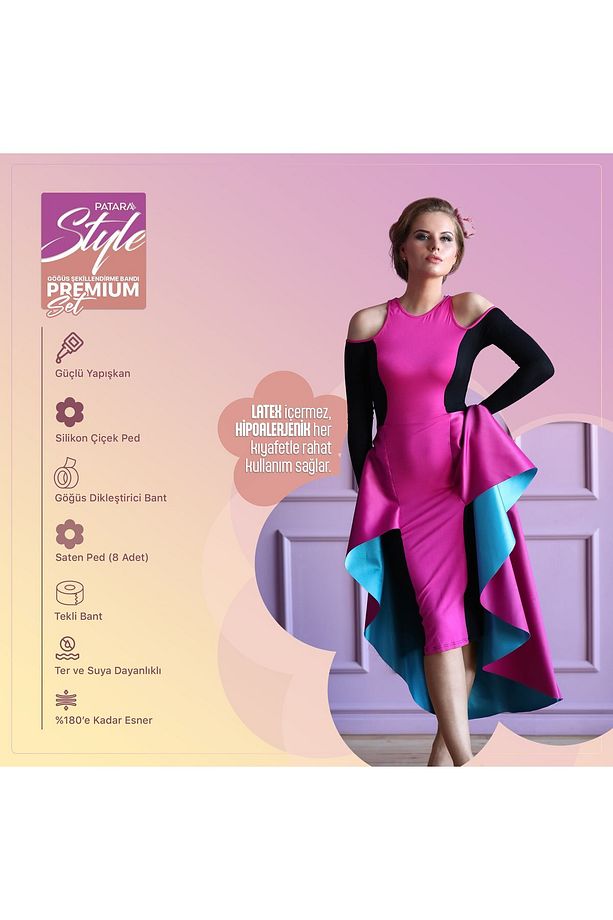 Premium Set Göğüs Dikleştirici Ve Şekillendirici Bant Pt01premium - 3