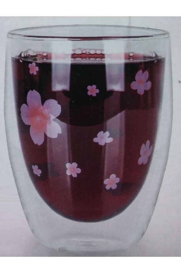 Çift Cidarlı Çiçekli Bardak 350 Ml - 2