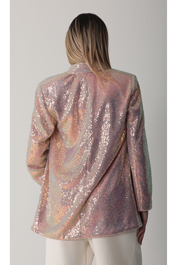 Oversize Payetli Ceket - 8