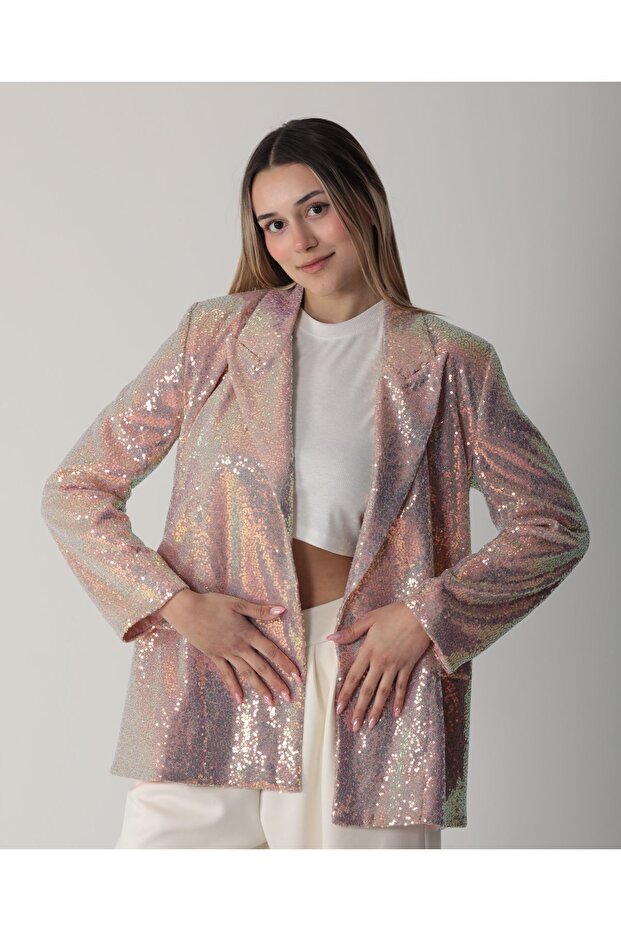 Oversize Payetli Ceket - 1