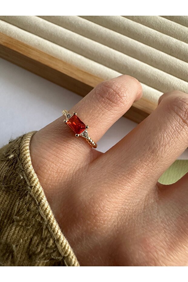 خاتم برتقالي صغير متموج - 1