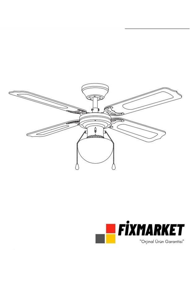 Vantilatör Avize Lamba Tavan Vantilatörü Pervaneli Avize Işıklı 92cm Çap - 3