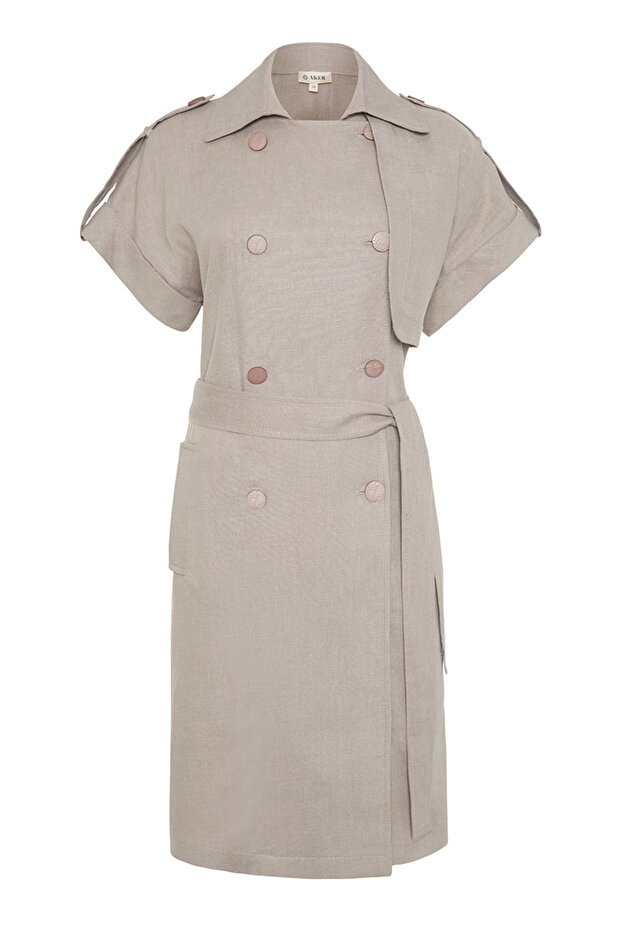 Apoletli Keten Yelek - 1