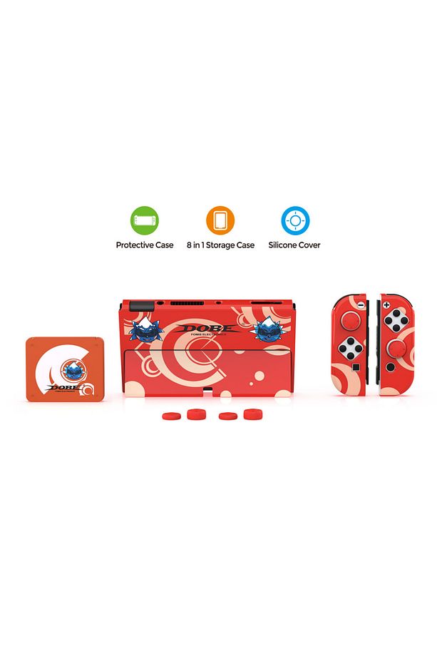 Switch OLED 3in1 Standlı Rnkli Kılıf Analog Yükseltici ve Koruyucu Kart Kutusu - 4