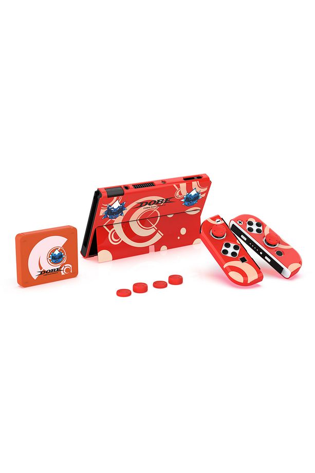 Switch OLED 3in1 Standlı Rnkli Kılıf Analog Yükseltici ve Koruyucu Kart Kutusu - 3