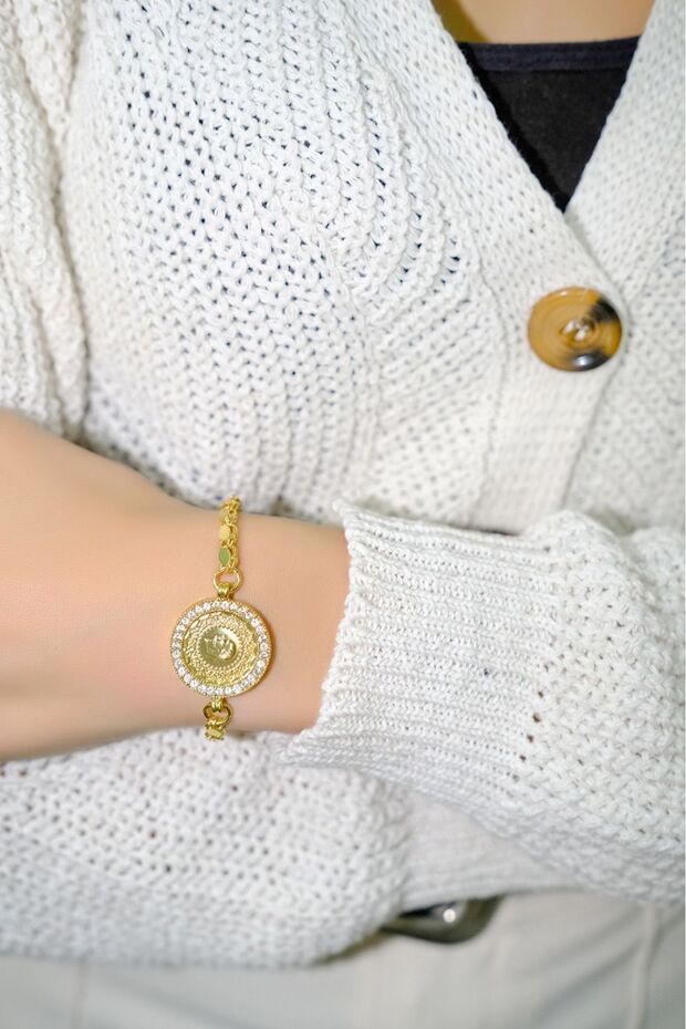 Pullu Çerçeveli Çeyrekli Bileklik - 2