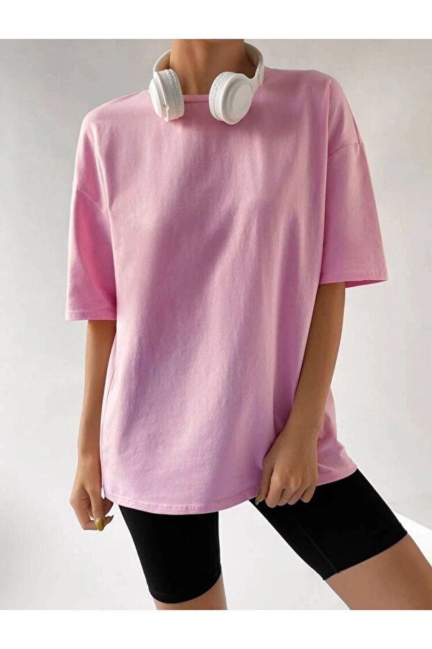 Unisex Plain Basic Unprinted Cotton Oversize T-Shirt - Women's Black and White Loose Cut Combed Cotton T-Shirt