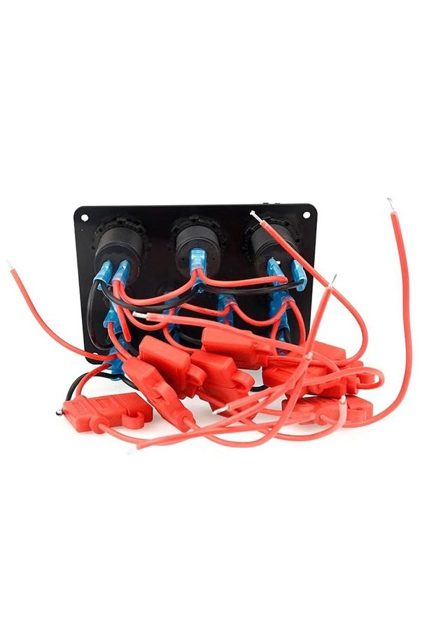 12v Kontrol Paneli Sigorta 8 On-off Düğme 2 Şarj Soketi Çakmaklık Voltaj Göstergeli Karavan - 3