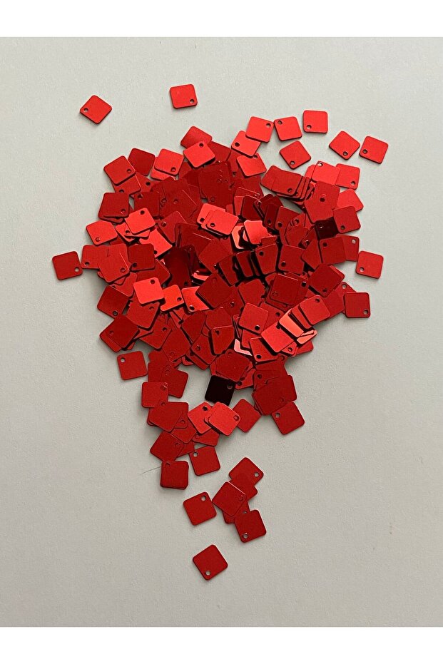 Oya, Towel, Halay Mendili Side Hole Square Hand Embroidered Sequin Red 8mm 20Gr. Estimated 680 Pieces.