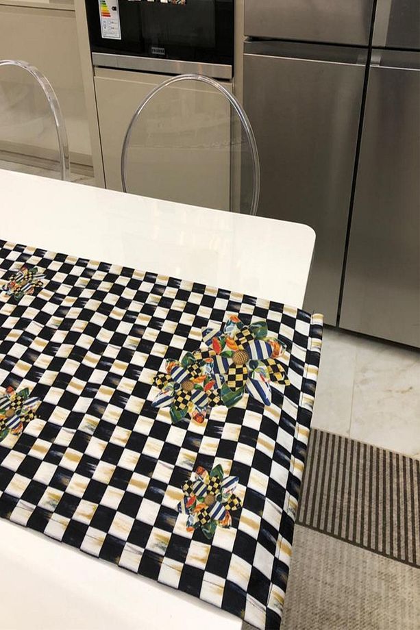 40x140cm Dokuma Leke Tutmaz Baskılı Premium Tay Tüyü Kumaş Masa Örtüsü Dekoratif Runner Yıkanabilir - 5