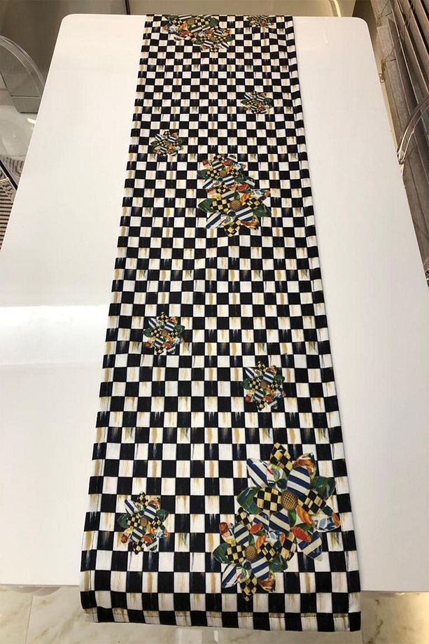40x140cm Dokuma Leke Tutmaz Baskılı Premium Tay Tüyü Kumaş Masa Örtüsü Dekoratif Runner Yıkanabilir - 3