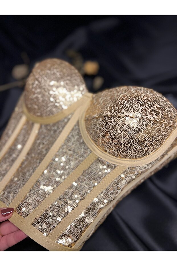 Pullu Payetli Büstiyer - 3