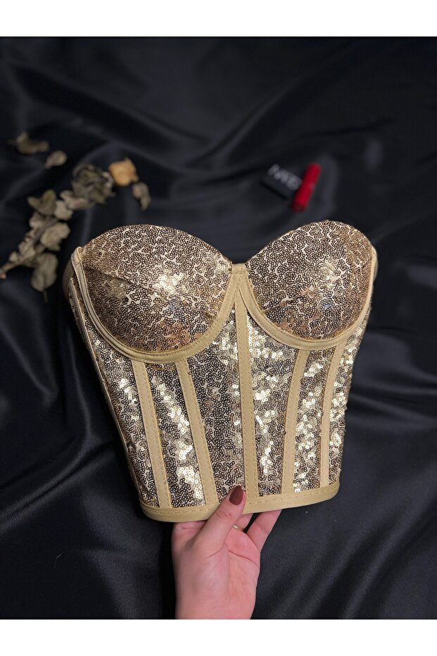 Pullu Payetli Büstiyer - 6