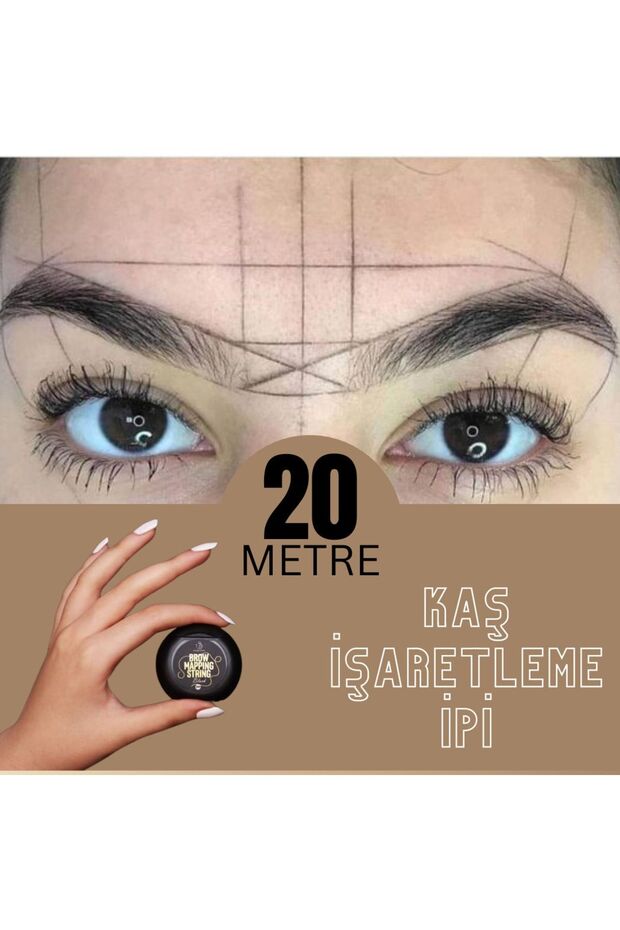 (20 METRE)microblading Tasarım Ipi- Mikroblading Boyalı Kaş Işaretleme Ipi - 1