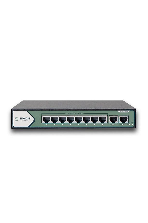8 Port 120 Watt Full Poe 2 X Gigabit Uplink Yönetilemez Switch - 1