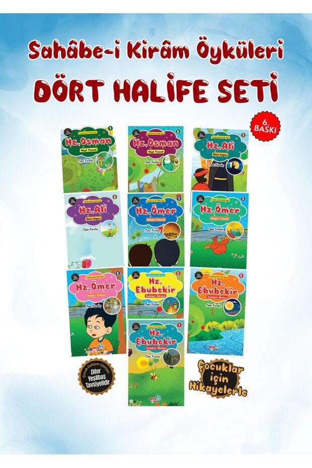 Sahabe-i Kiram Öyküleri Dört Halife Seti(1O Kitap Set)Çocuk Gelişim uzmanı Diler Yeşilbaş Tavsiyeli - 1