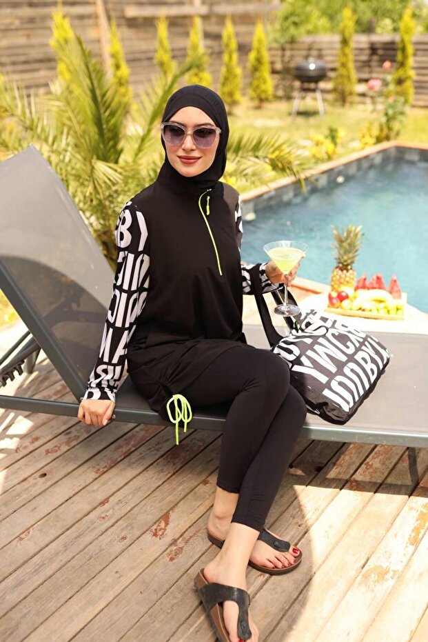 4-Piece Modest Swimsuit Set and Bag