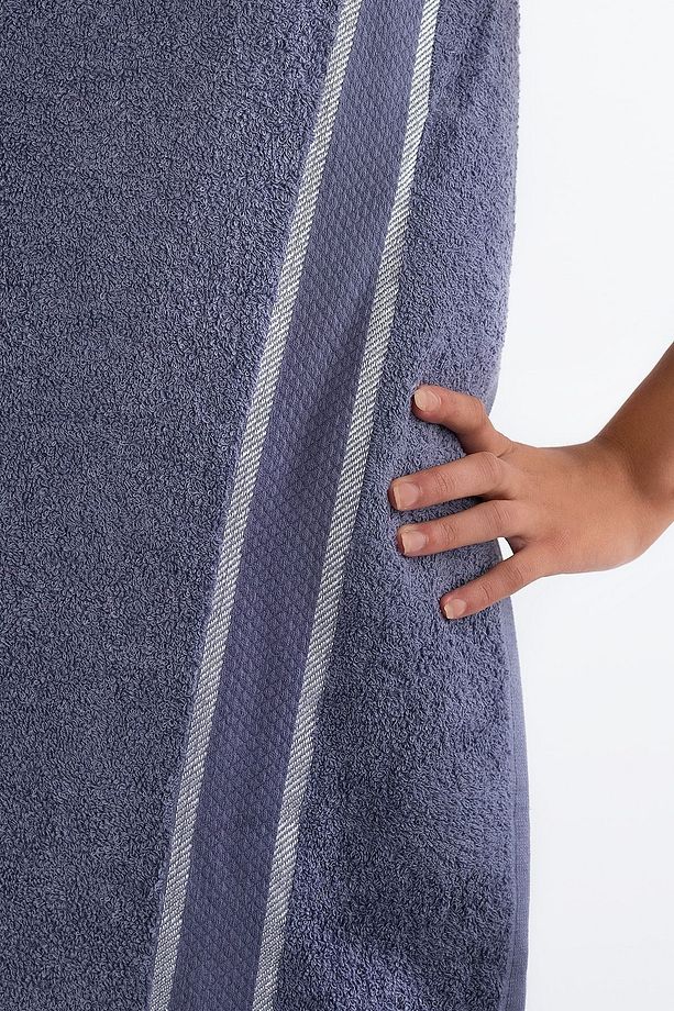 %100 Pamuklu Antrasit Renkli Banyo Havlusu Ve Baş Havlusu Takımı - 3