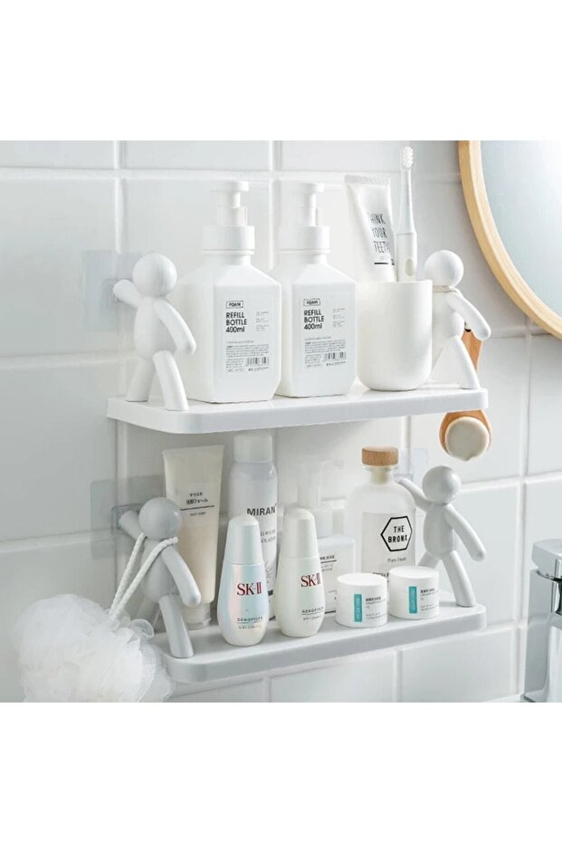 Yapıskanlı Çöp Adam Şeklinde Organizer Duvar Raf (1 ADET) - 5