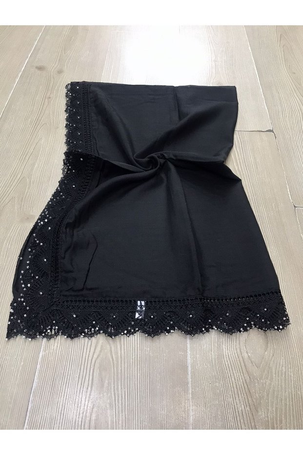 Women's Lace Needle Embroidered Stone Hijab Prayer Mevlüt Cover