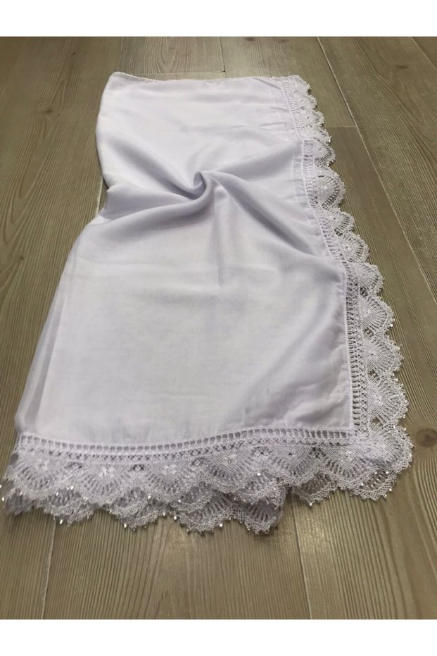 Women's Lace Needle Embroidered Stone Hijab Prayer Mevlüt Cover