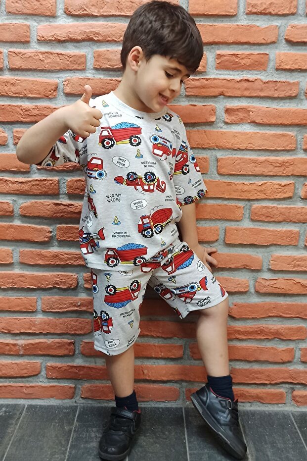 New Season Car Scoop Printed Summer Set 2-Piece Bottom Top Daily Set 100% Cotton
