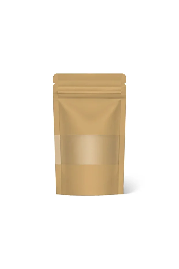 Doypack Kraft Pencereli Kilitli Poset 16*27 (50 ADET) - 1
