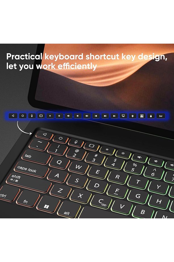 Samsung Galaxy Tab S7 Fe S8 Plus 12.4" Uyumlu Magic Keyboard Touchpad Rgb Işıklı Klavyeli Kılıf T733 - 5
