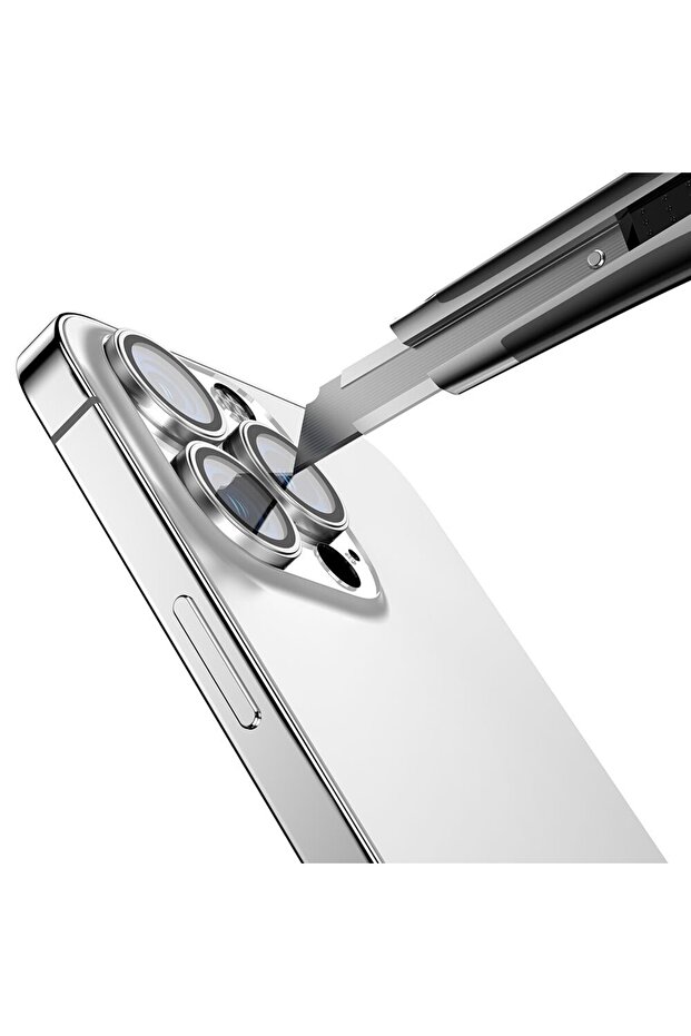 واقي كاميرا Zore CL-13 متوافق مع iPhone 15 Pro - رمادي داكن - 4