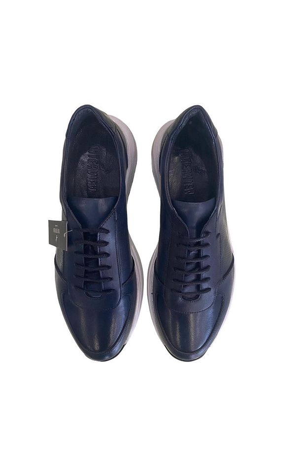 İnterview %100 Deri Eva Taban Sneaker Koyu Lacivert Ayakkabı - 3