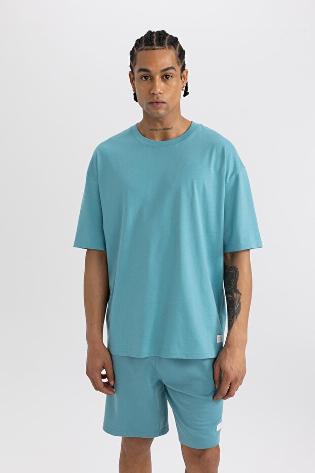 Fit Oversize Wide Fit Crew Neck Printed Short Sleeve T-Shirt A1624Ax24Sm