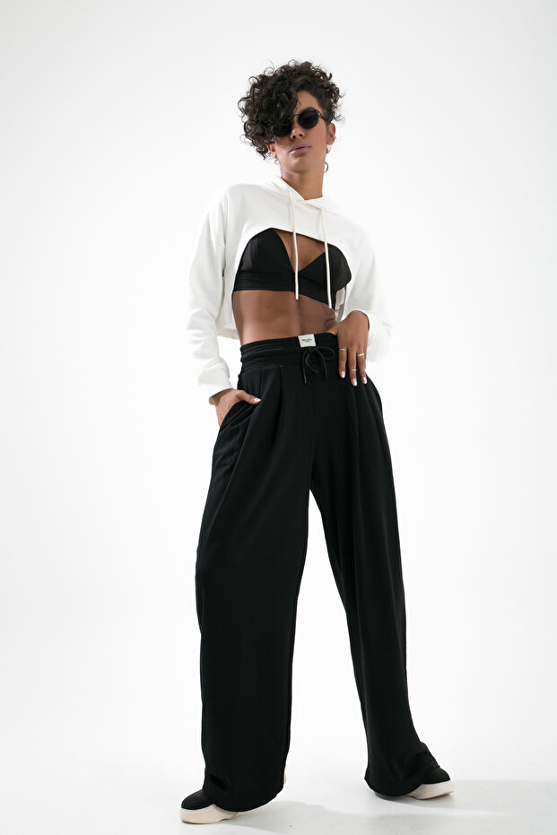 Wide-Leg Extra Wide Pleated Palazzo Long Tracksuit Pants