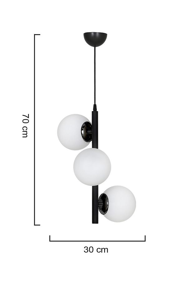 Salkım 3'lü Siyah Modern Avize - 4