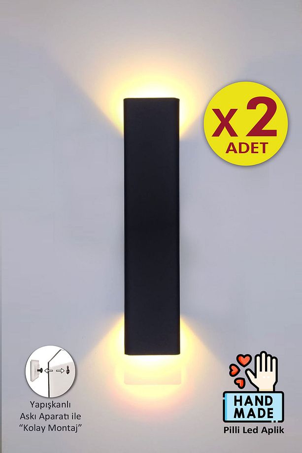 Slim Kablosuz Pilli Aplik (2 ADET) -gece Lambası-led Aydınlatma - 1