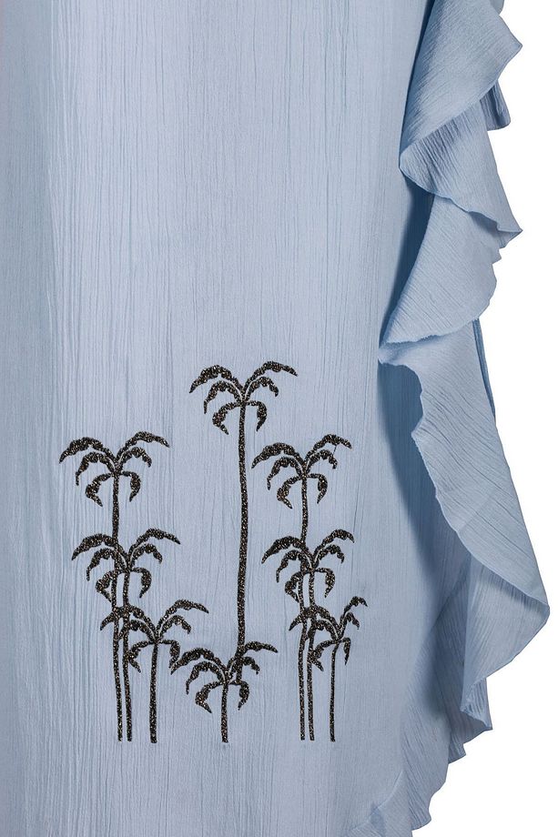 Mavi Palmiye Sarong-plaj Eteği - 6