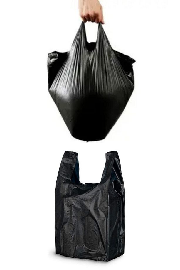 Kalın Siyah Poşet Orta Boy 5 Kg Hışır Atlet Poşet Market Manav Poşeti Çöp Poşeti - 3