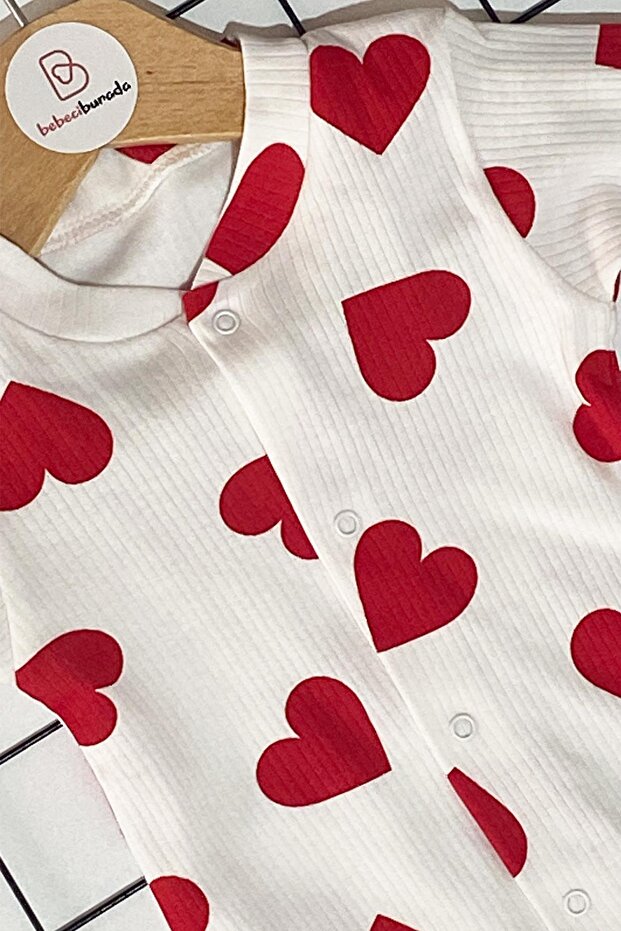 Kalp Baskılı Bebek Tulum - 2