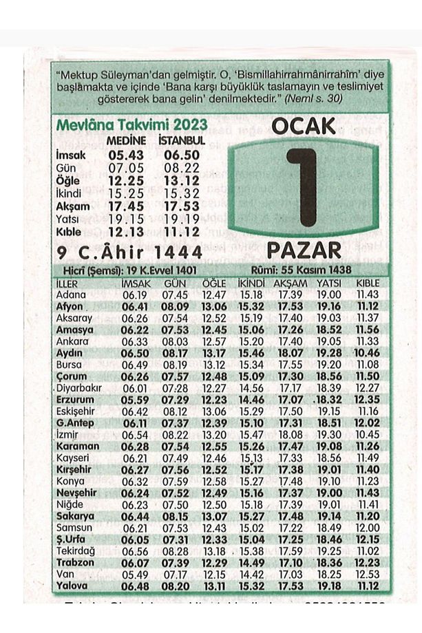 2023 yılı yapraklı takvim 365 gün yaprak mevlana takvimi kartonsuz - 1