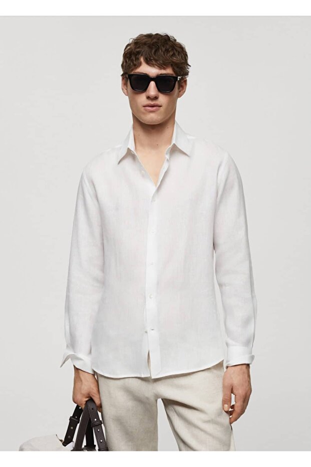 Hemd mit normaler Passform, 100 % Leinen - 1