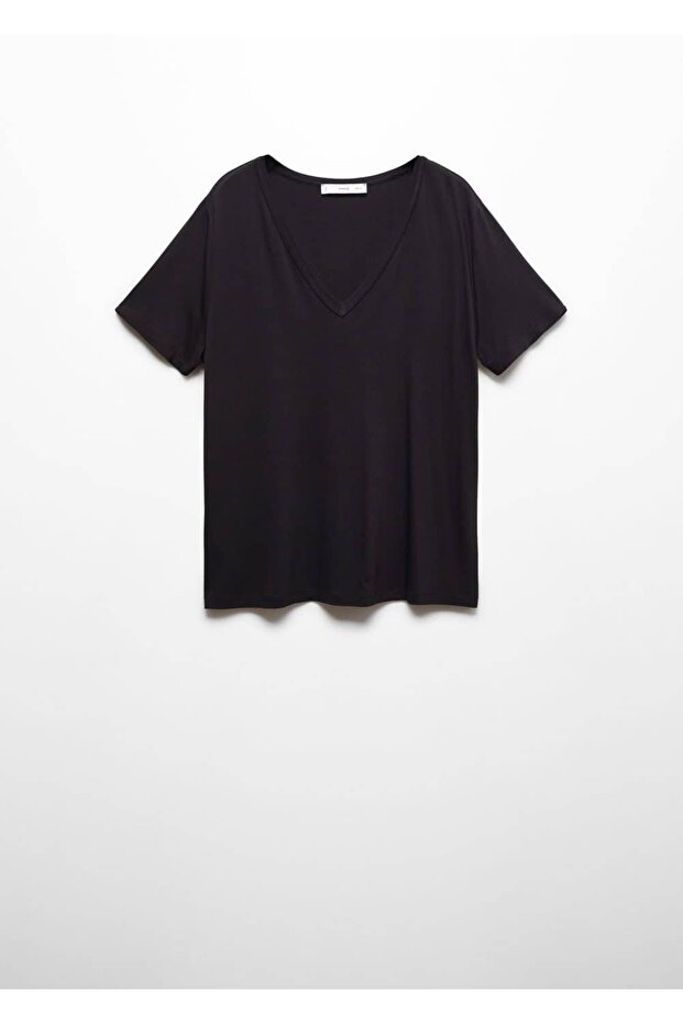 V yakalı tişört - 3