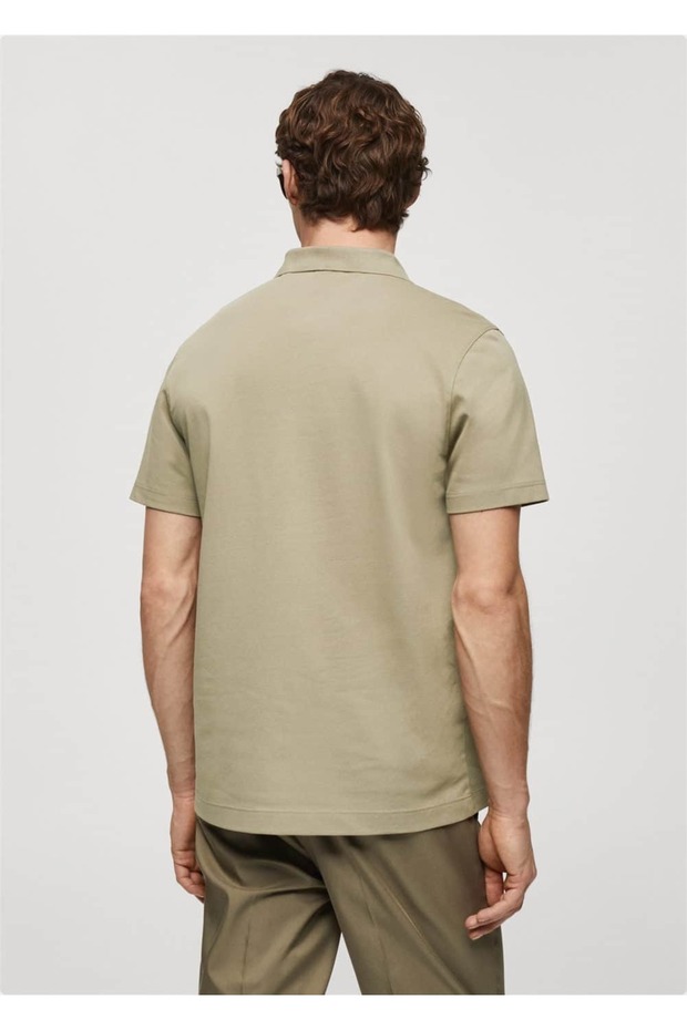 Pamuklu pike polo gömlek - 4