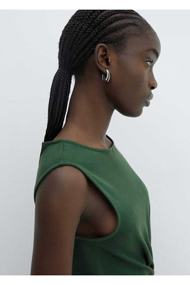 Düğümlü pamuklu elbise - 8