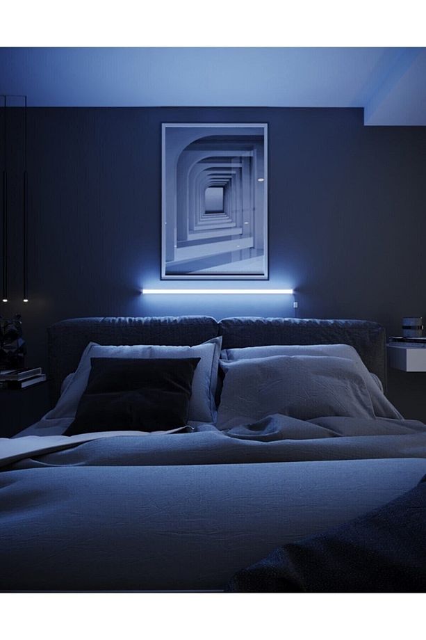 Uzaktan Led Abajur Aplik Gece Lambası Rgb Lambader - 2