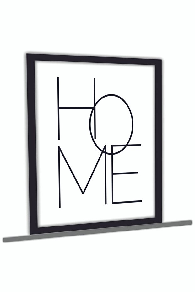 1 Adet Home Yazılı Ahşap Mdf Çerçeve Görünümlü Mdf Tablo - 2
