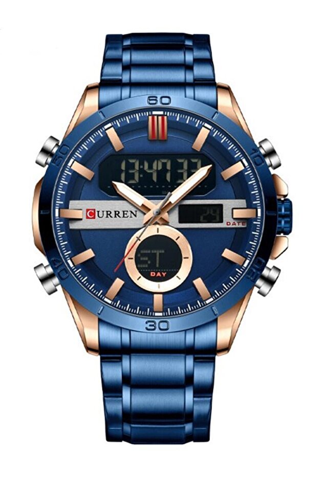 8384 Double Hour Steel Men's Wristwatch